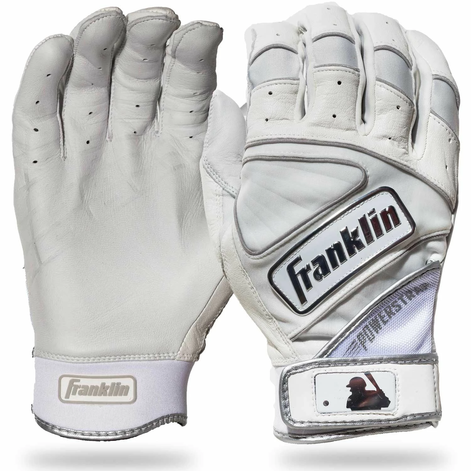 FRANKLIN POWERSTRAP CHROME BATTING GLOVES 20491F