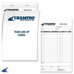 Champro Baseball / Softball Team Line-Up Cards