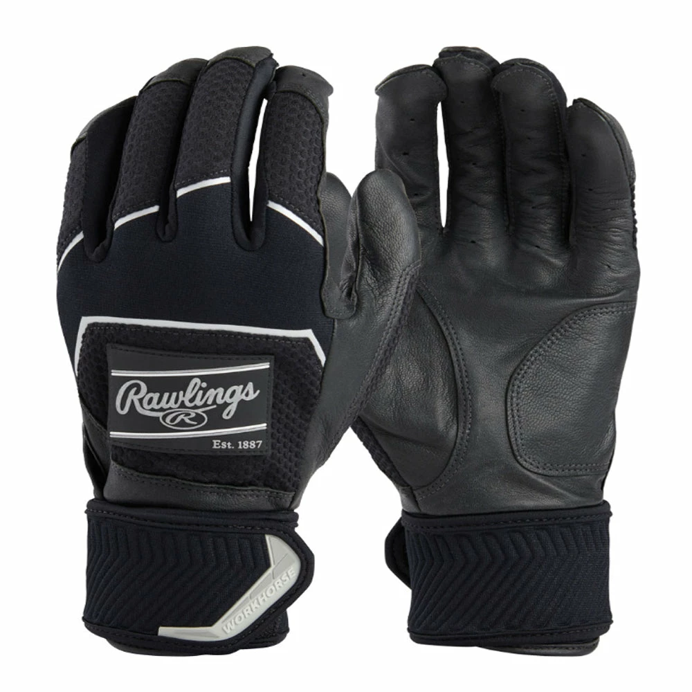 Rawlings Adult Workhorse Batting Gloves Compression Strap WHC2BG