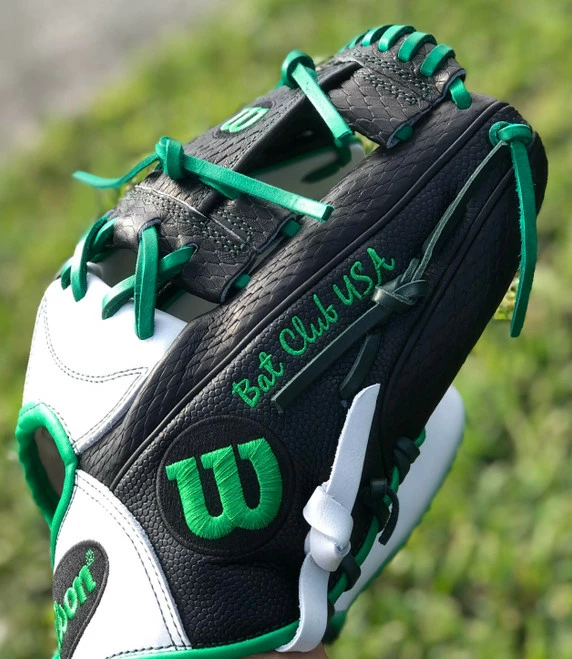 Custom Wilson A2000 1787 Black/Dark Green Snake Skin - BatClub USA Exclusive - Image 6